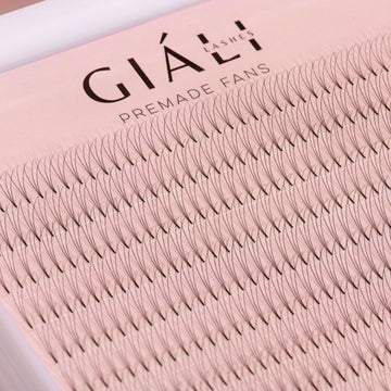 3D Ultra Black Premade Short Stem Volume Fans (320 Fans) - Giali Lashes